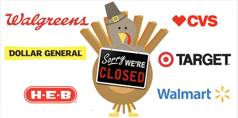 Store Closings Thanksgiving 2024